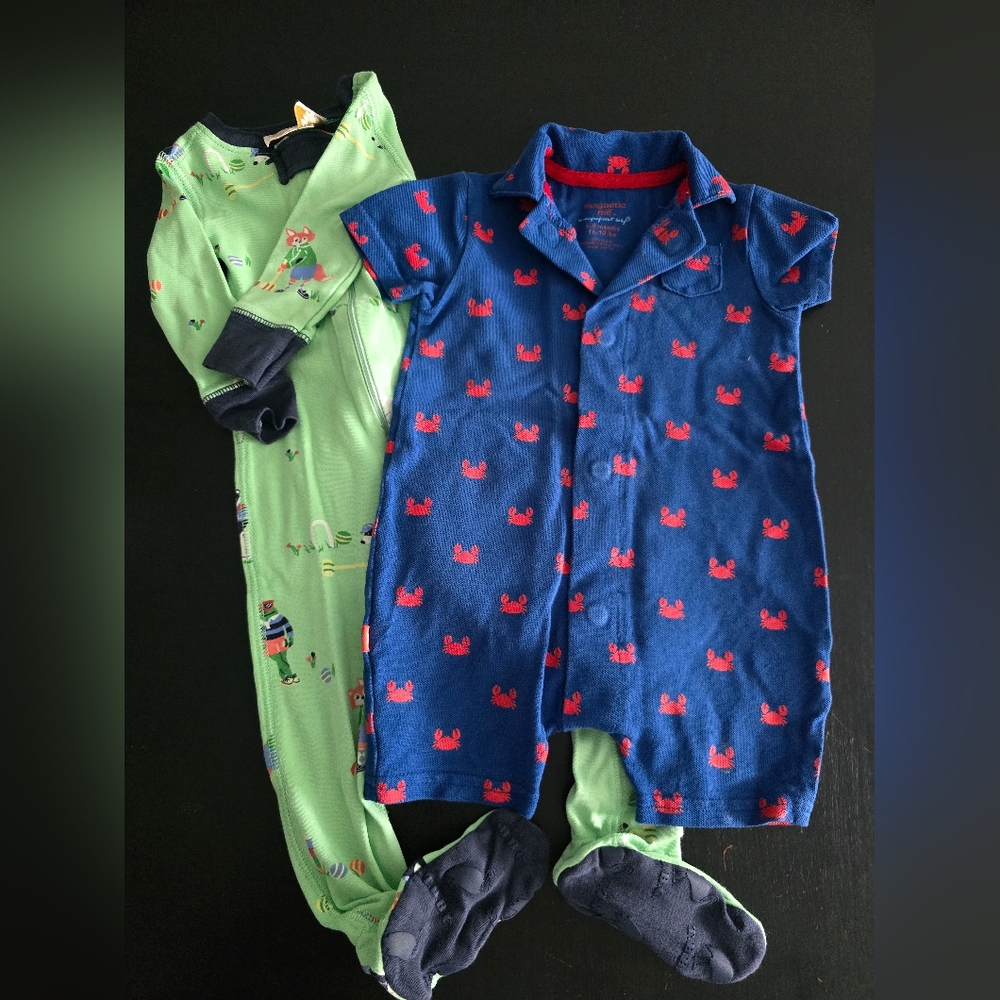 Bundle Of 2, One Beaufort Bonnet Company 🟢 pajama and One Magnetic Me 🔵 Romper
